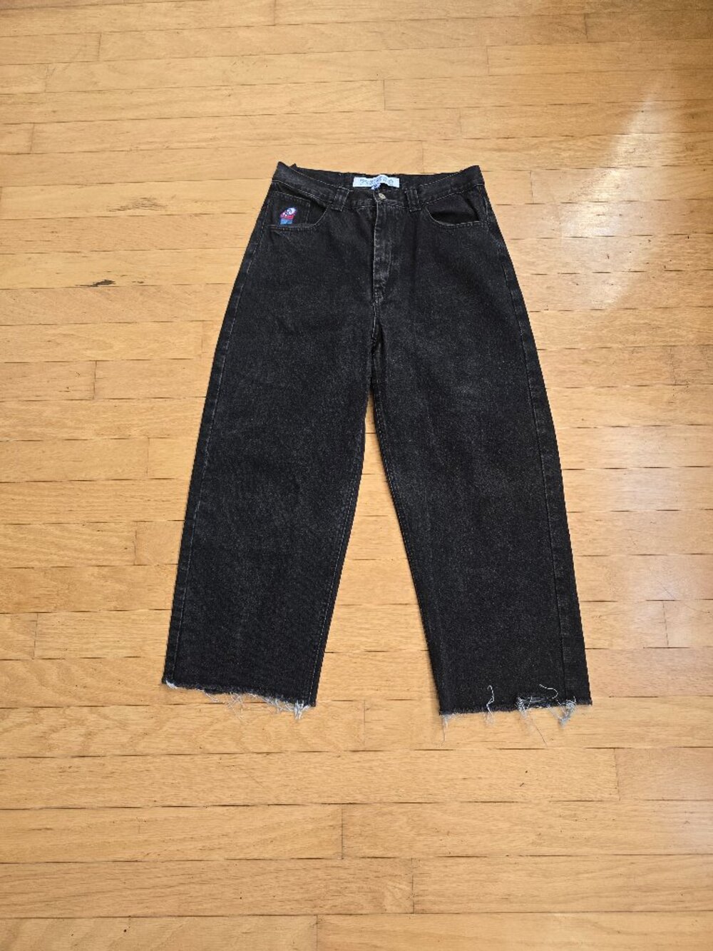 Polar Skate Co. | Big Boy Black Washed Baggy Raw Cut Hem Jeans | MENS M